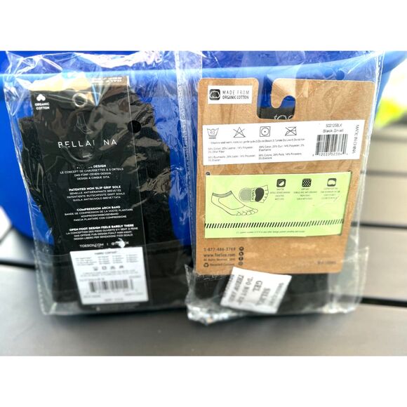 NWT ToeSox 2 Pair 1 Prima Bellarina Full Toe & 1 Plié Half Toe Black Socks SZ S - Picture 5 of 5